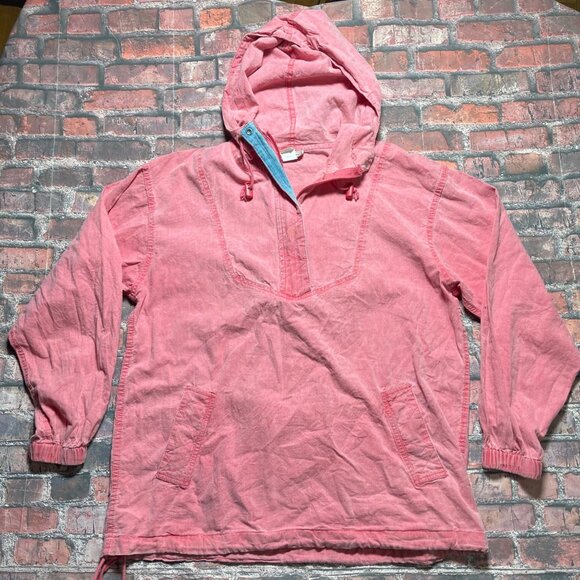 Vintage LL Bean Jacket Women’s M Anorak 90s Pink Red Made in USA - Picture 1 of 6
